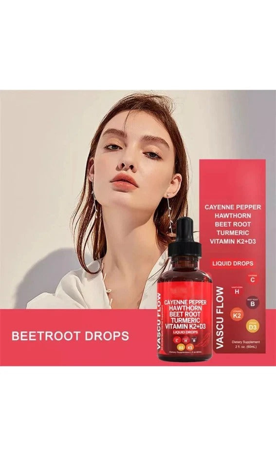 Cayenne Hawthorn Beetroot Turmeric Liquid Drops | K2+D3 ❤️ & Circulation Support