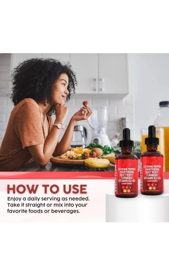 Cayenne Hawthorn Beetroot Turmeric Liquid Drops | K2+D3 ❤️ & Circulation Support