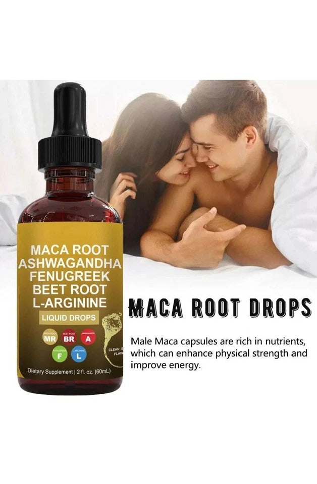 Maca Root Drops-Maca Root Ashwagandha Fenugreek Beet Root L-Arginine - 60ml