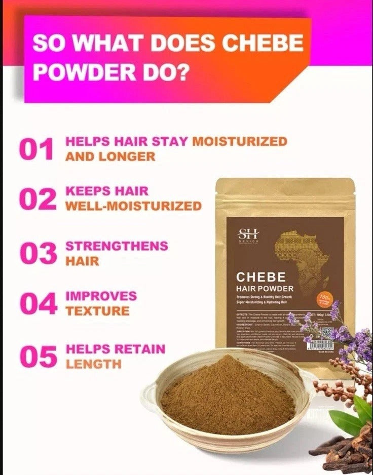 100% African Cheba Powder OIL+ butter 100% Natural ingredients 100 Grams (USA)