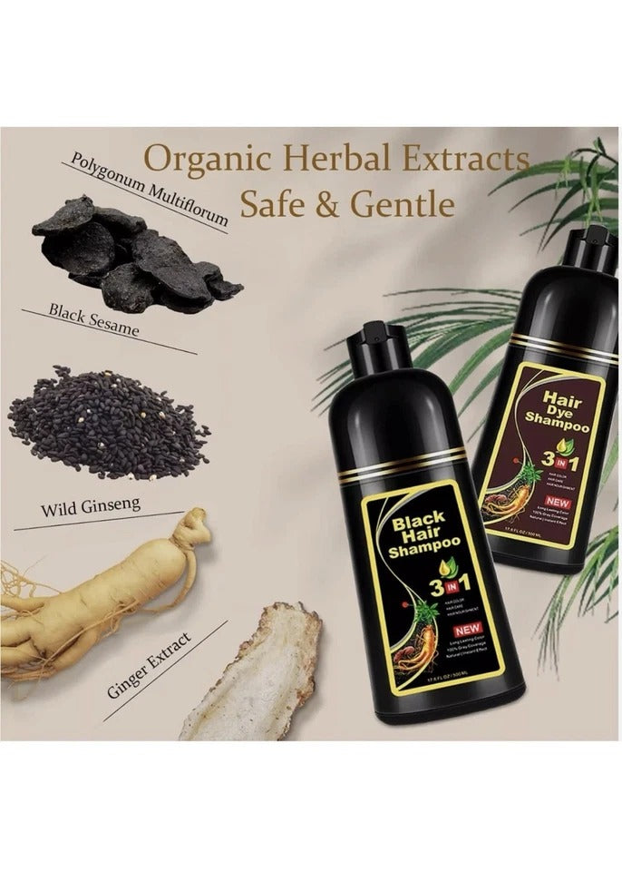 LIGHT BROWN color Hair Dye 3in1 Hair Shampoo Instant Hair Dye Herbal Ingredients