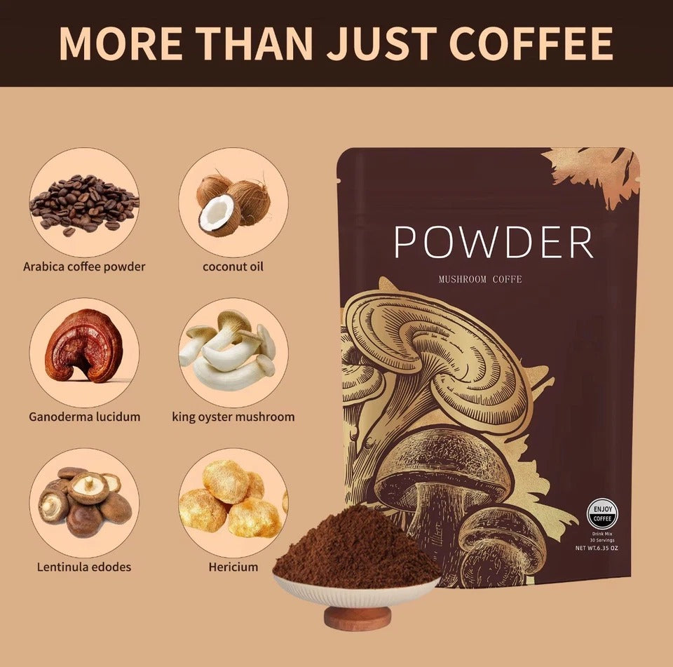 King Oyster Mushroom Coffee 7-in-1 Arabian Coffee Energy/focus/Gut/Mental +more!