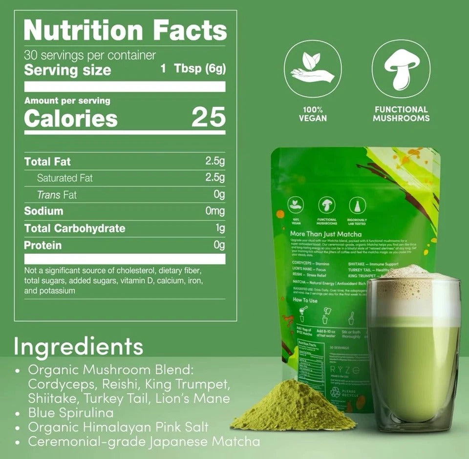 Mushroom Coffee + Matcha + Cacao Superfood Bundle | 7-in-1 ENERGY/FOCUS/GUT SUPP